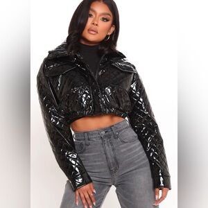 Love Your Personality Cropped Puffer Jacket